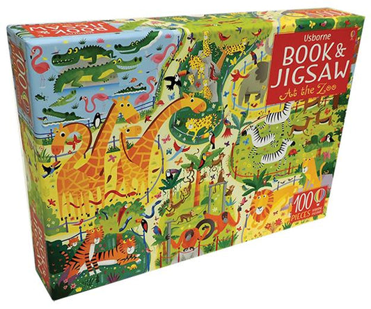 AT THE ZOO - BOOK & JIGSAW PUZZLE (100 PCS)