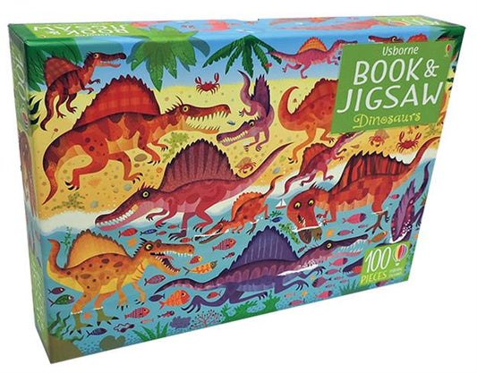 DINOSAURS - BOOK & JIGSAW PUZZLE (100 PCS)