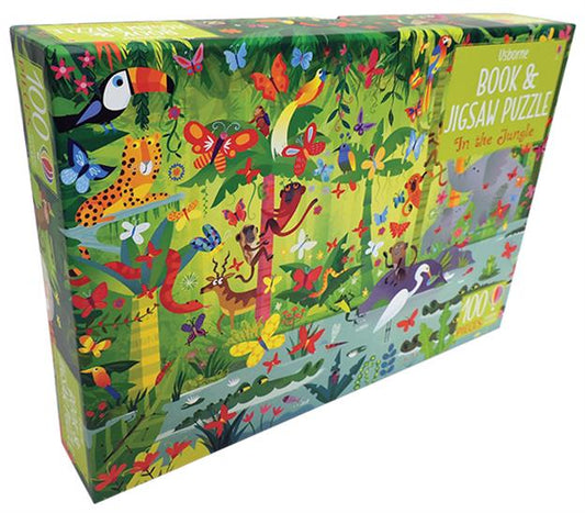 IN THE JUNGLE - BOOK & JIGSAW PUZZLE (100 PCS)