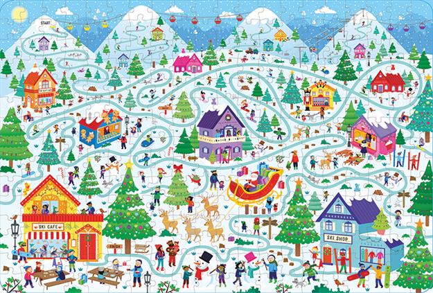 CHRISTMAS MAZE (300 PCS) - BOOK AND JIGSAW PUZZLE